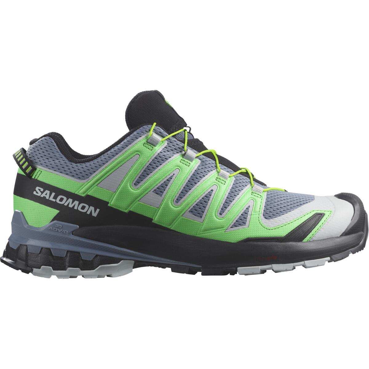 Salomon Xa Pro 3d V9 Trail Running Shoes - Flint Stone/green Gecko/black