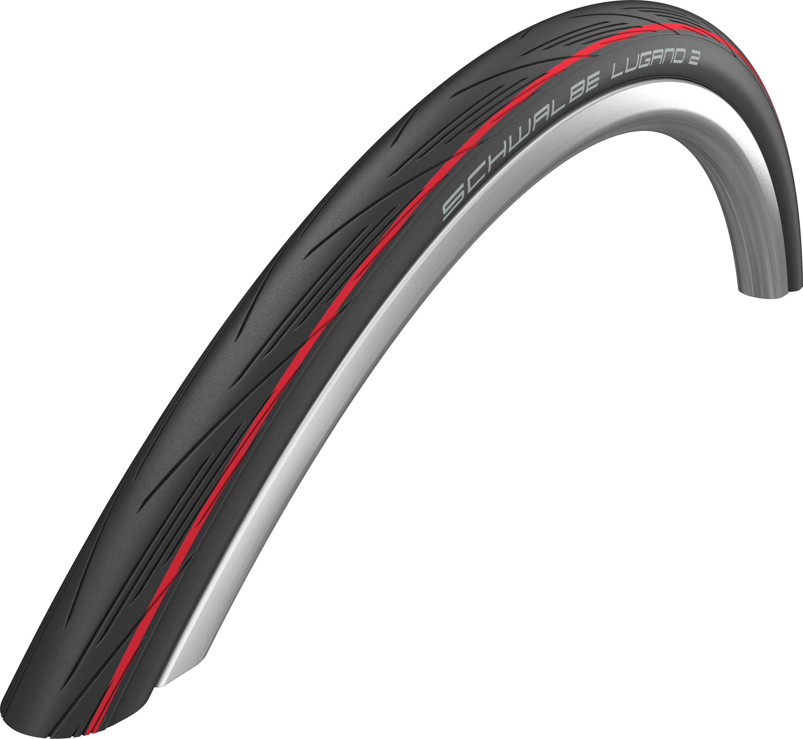 Schwalbe Lugano Ii K-guard Folding Tyre - Black/red