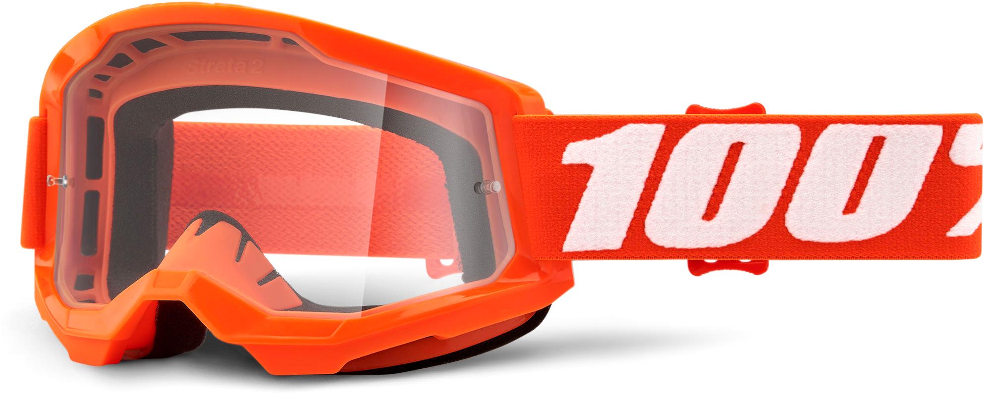 100% Strata 2 Goggles Clear Lens - Orange