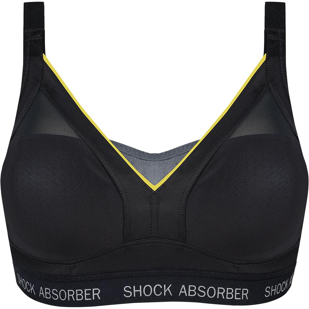 Shock Absorber Active Shaped Support Sports Bra - Slate Grey/yellow