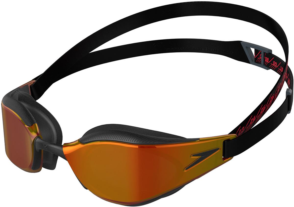 Speedo Fastskin Hyper Elite Mirror Goggles - Black/oxid Grey/fire Gold