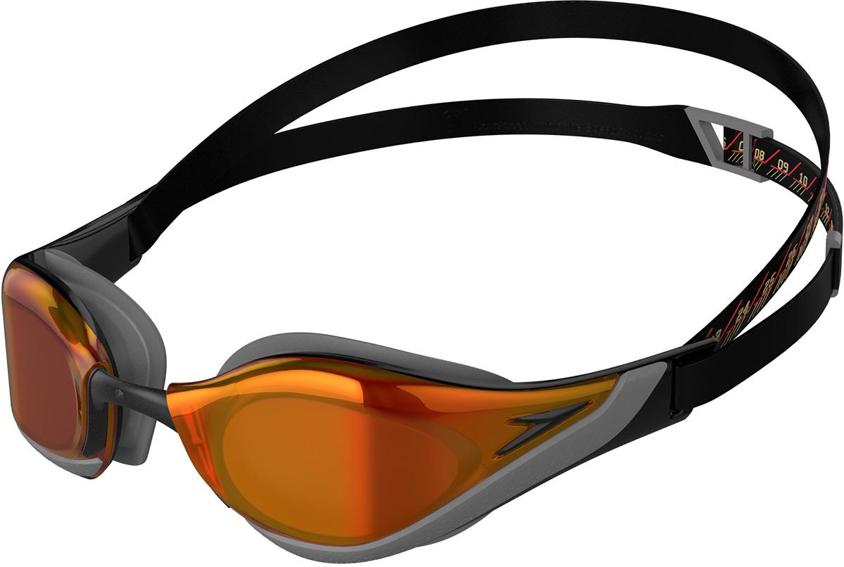 Speedo Fastskin Pure Focus Mirror Goggles - Black/cool Grey/fire Gold