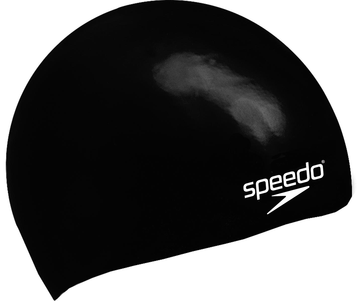 Speedo Junior Plain Moulded Silicone Swim Cap - Black