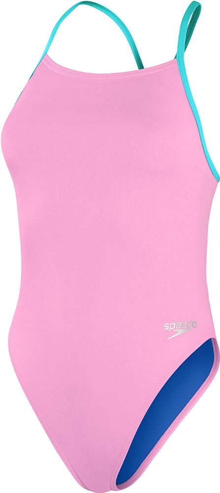 Speedo Womens Solid Tie-back 1 Swimsuit - Candy Vibe/fluo Arctic