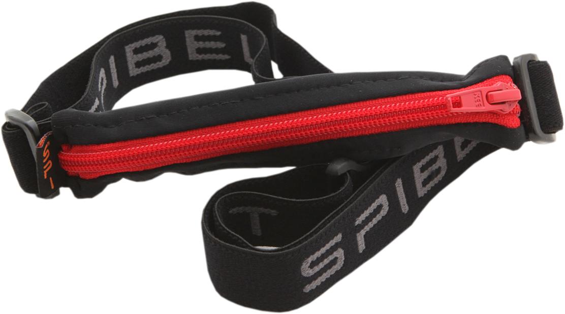 Spibelt Running Belt With Large 8.9 Inch Pocket - Black/red Zip