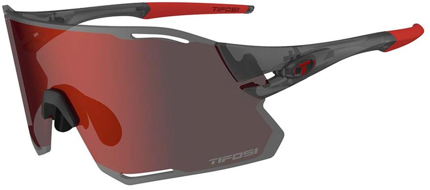 Tifosi Eyewear Rail Race Satin Vapor Interchangeable Sunglasses L - Clarion Red/clear
