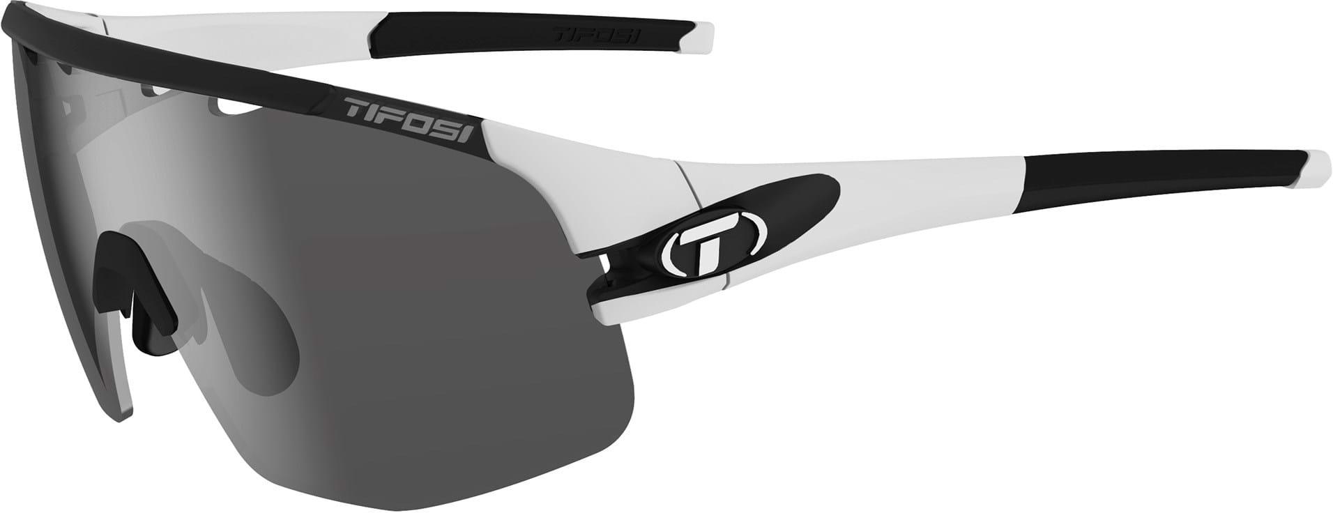 Tifosi Eyewear Sledge Lite Matte White Sunglasses - Smoke/ac Red/clear