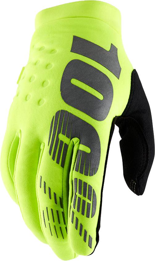 100% Youth Brisker Gloves - Fluorescent Yellow
