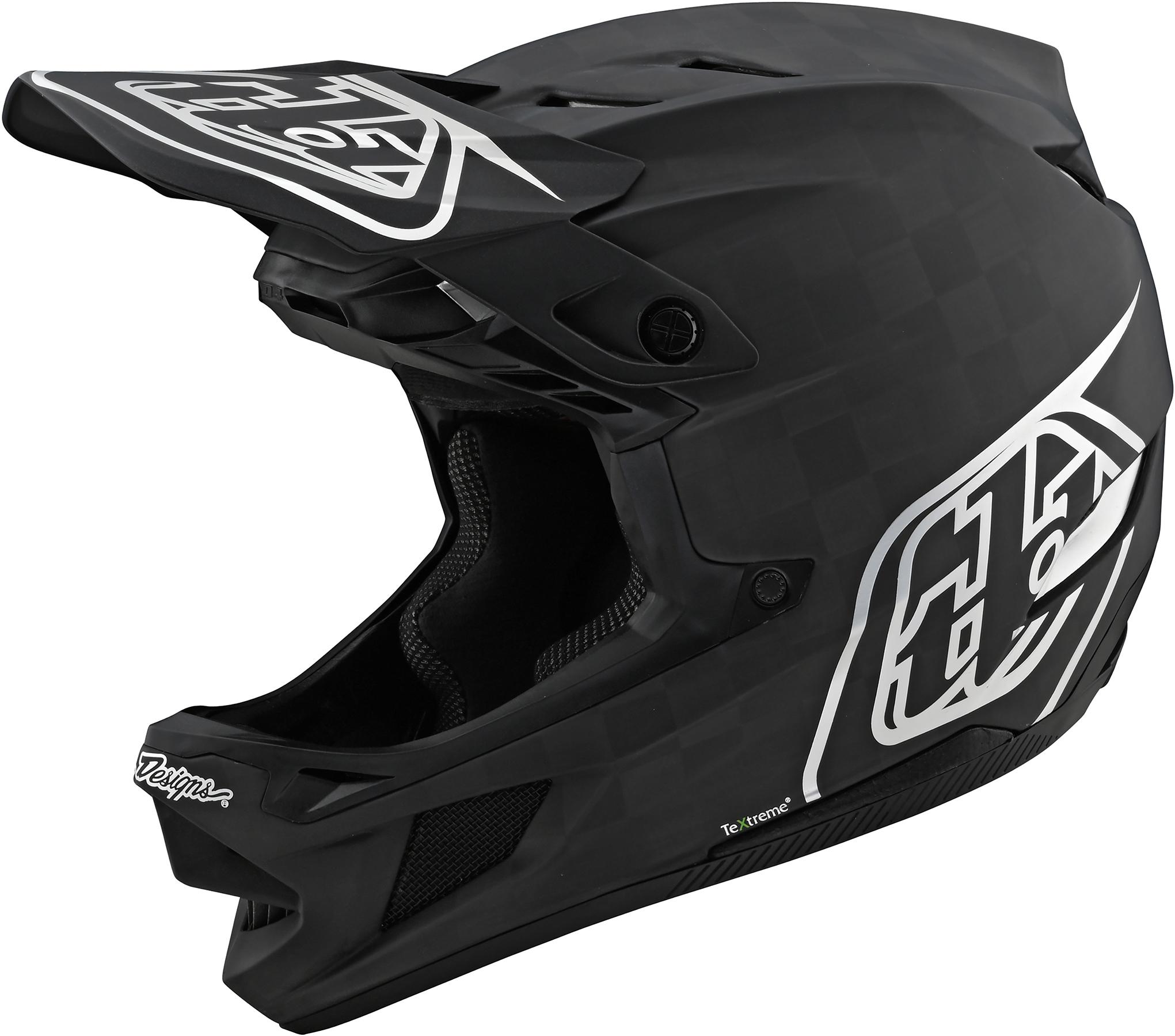Troy Lee Designs D4 Carbon Stealth Helmet - Black/silver
