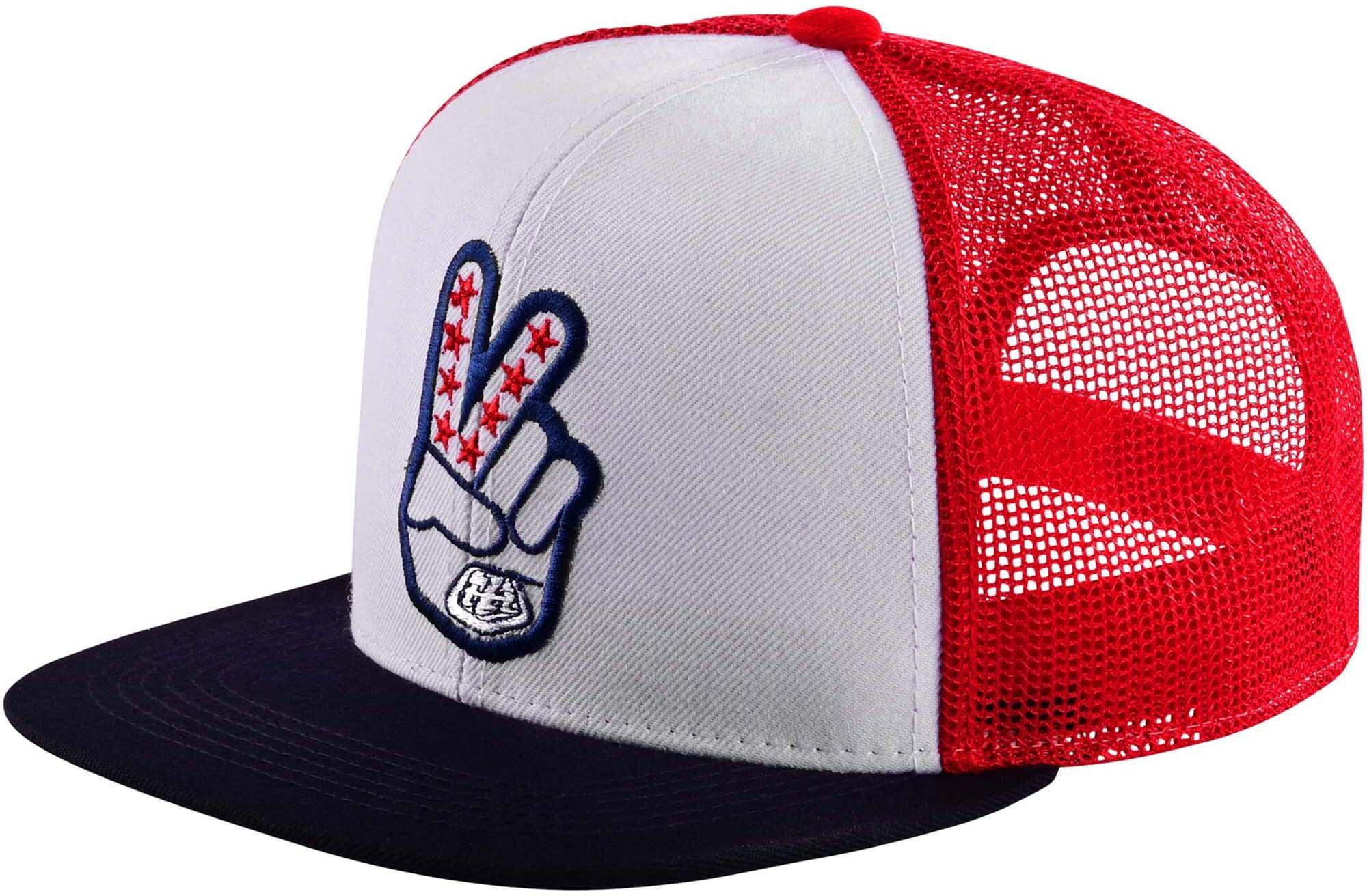 Troy Lee Designs Trucker Snapback Hat - Peace Out Red/white
