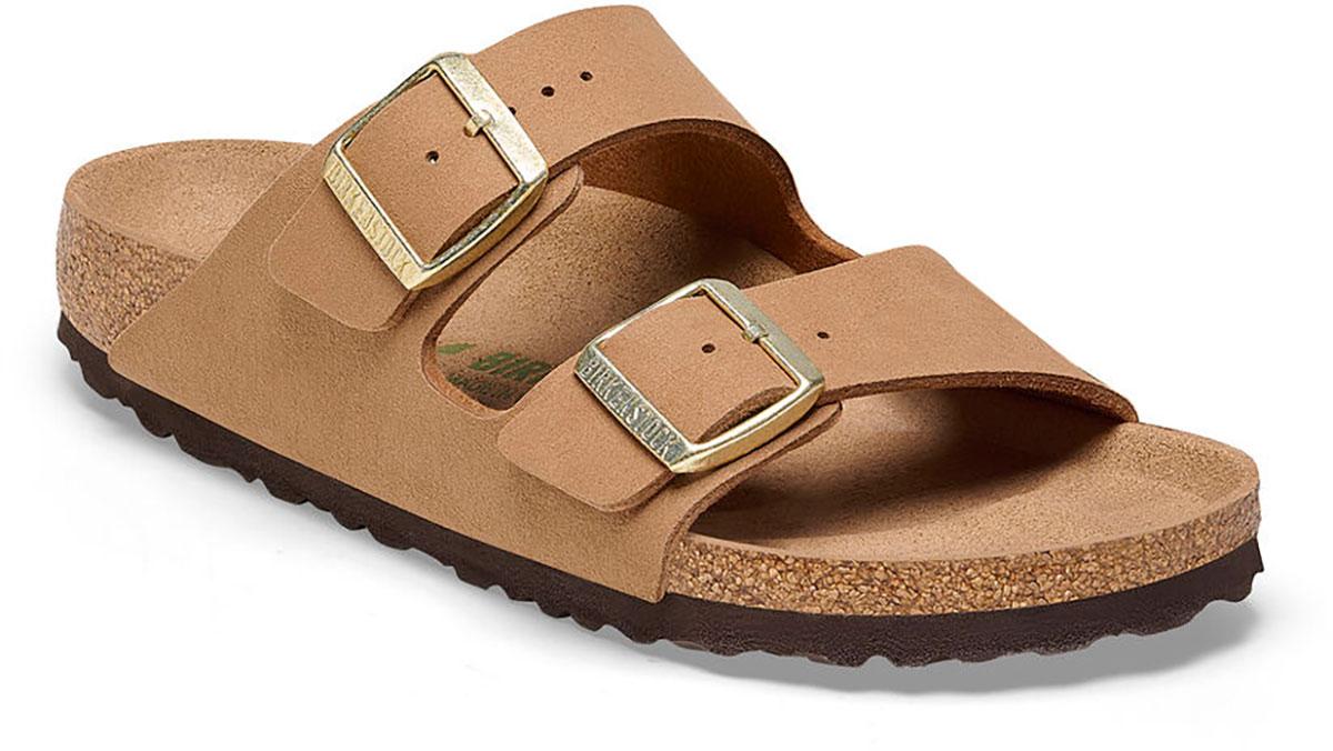 Birkenstock Womens Arizona Vegan Soft Footbed Sandals - Pecan