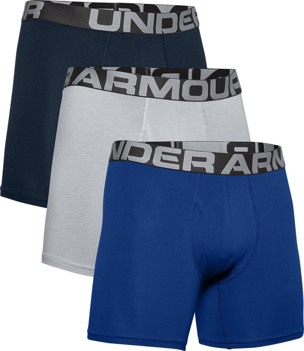 Under Armour Charged Cotton 6 Boxer 3 Pack - Royal/academy/heather