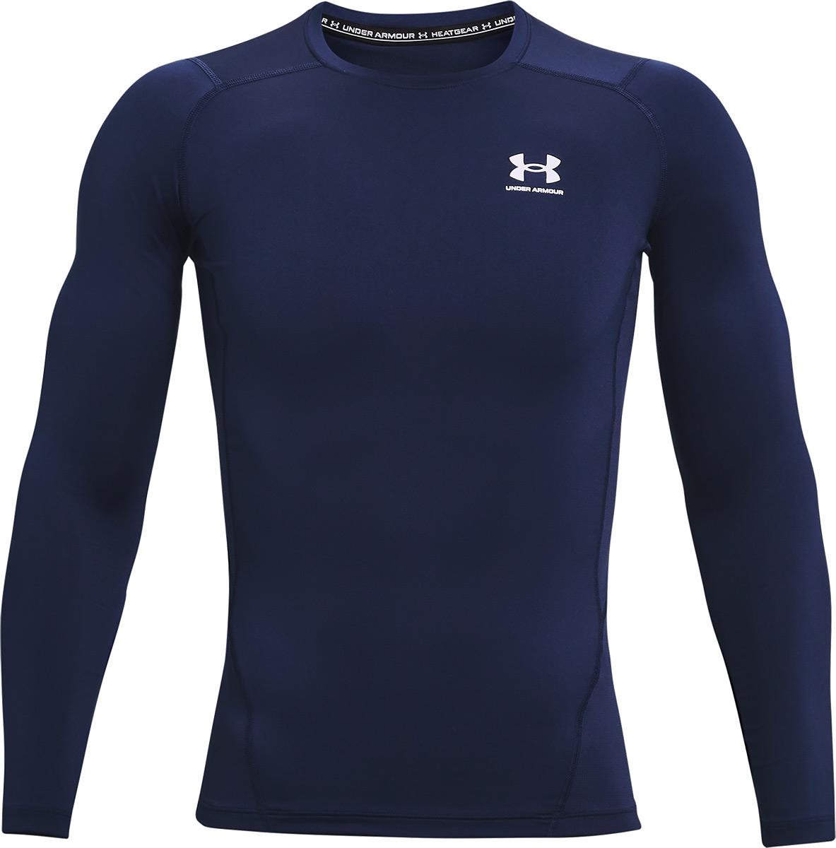 Under Armour Heatgear Armour Long Sleeve Compression Top - Midnight Navy/white