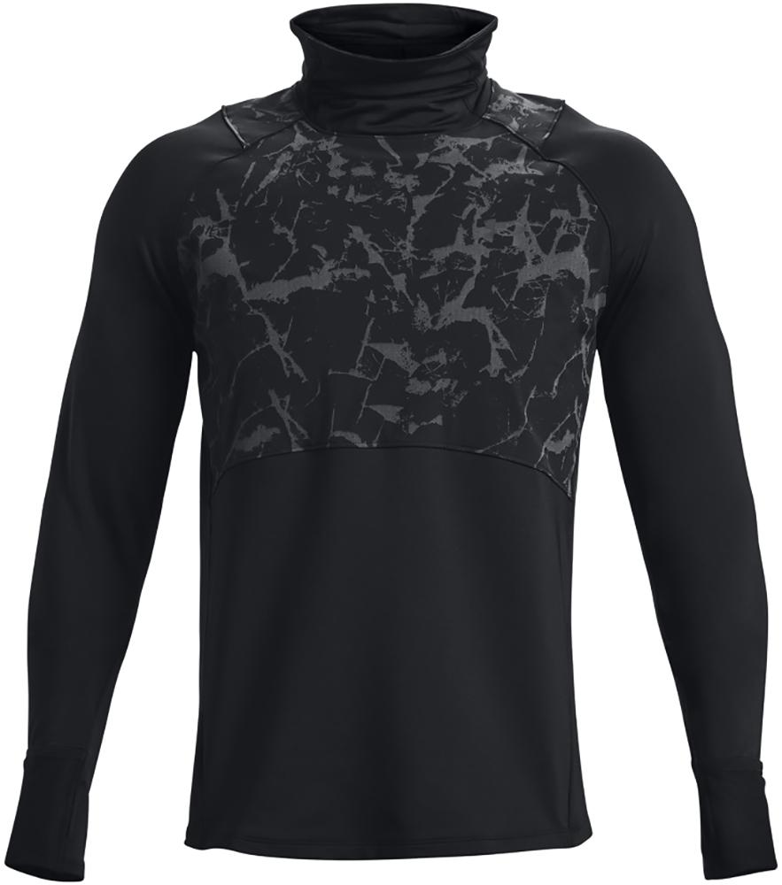 Under Armour Outrun The Cold Funnel Neck Long Sleeve Shirt - Black/black/reflective