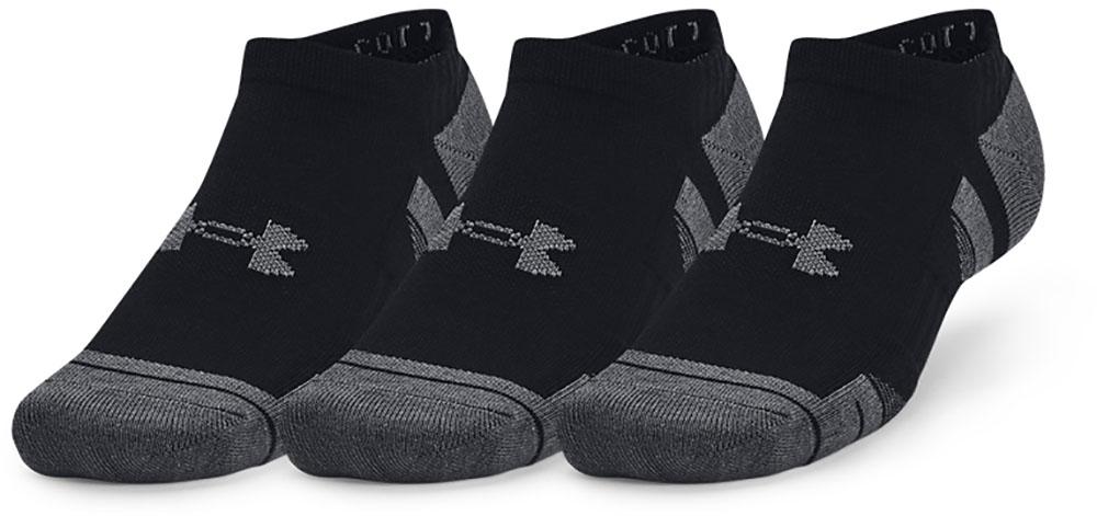 Under Armour Performance Cotton 3pack No Show Socks - Black / Black / Pitch Gray