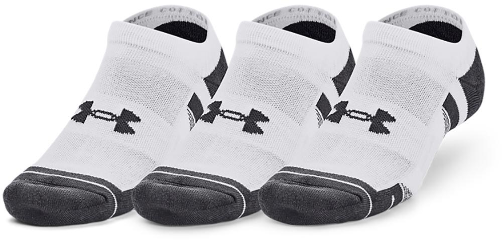 Under Armour Performance Cotton 3pack No Show Socks - White / White / Mod Gray