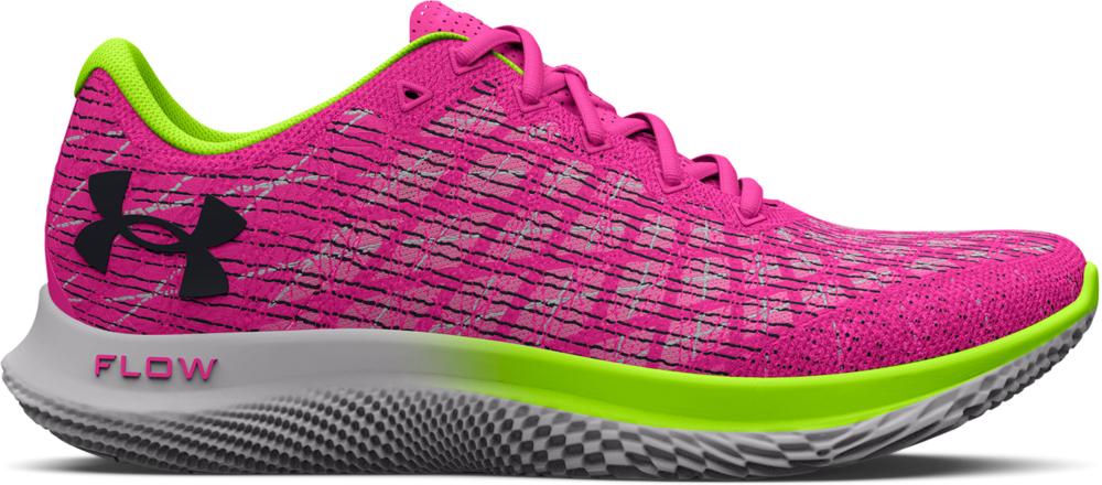 Under Armour Womens Flow Velociti Wind 2 Running Shoes - Rebel Pink/lime Surge/black