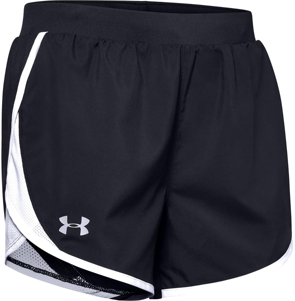 Under Armour Womens Fly By 2.0 Short - Black / White / Reflective
