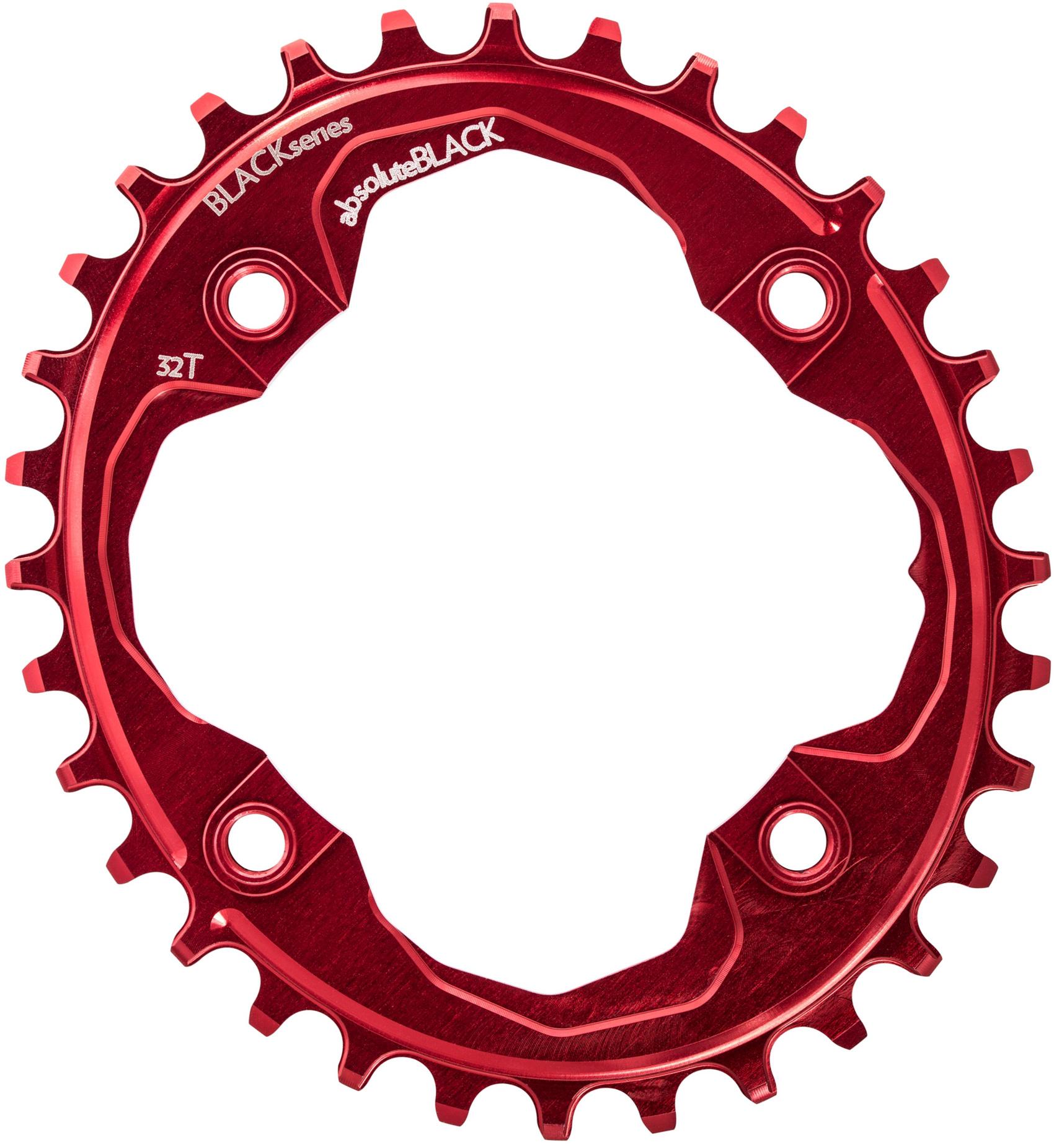 Black By Absolutebla Narrow Wide Oval Chainring - Red