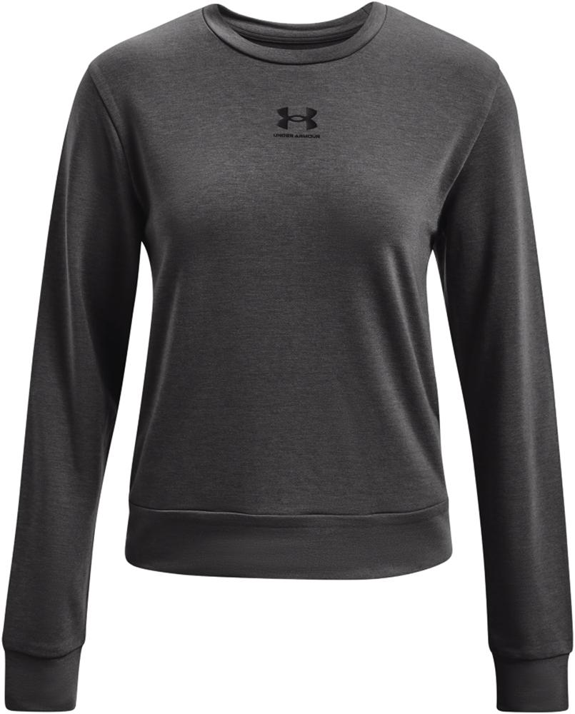 Under Armour Womens Rival Terry Crew Gym Top - Jet Gray/black