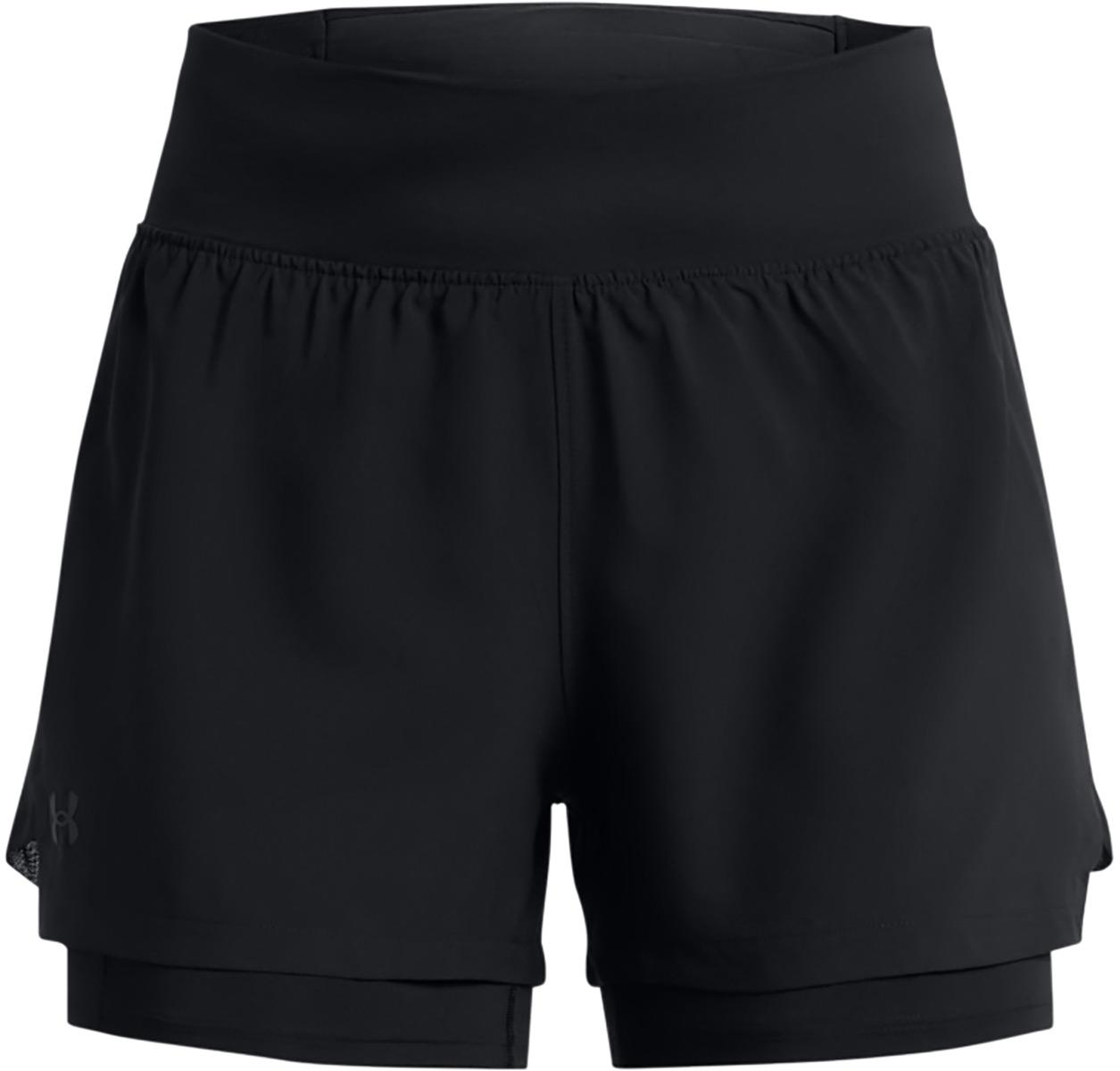 Under Armour Womens Run Elite 2in1 Shorts - Black/black/reflective