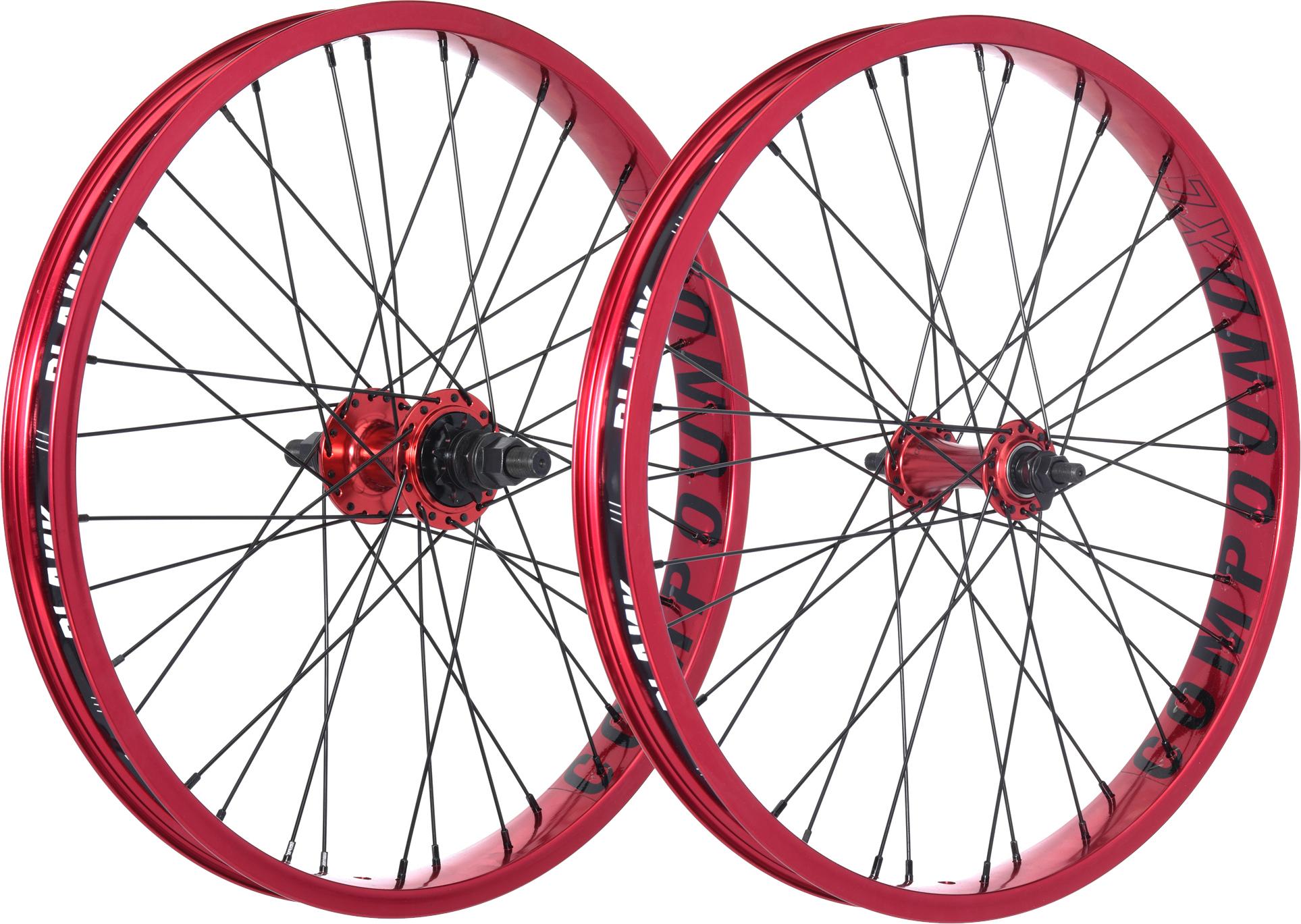 Blank Compound Xl Bmx Wheelset - Red