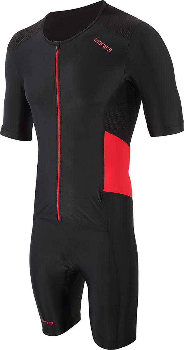 Zone3 Activate Short Sleeve Full Zip Trisuit - Black/red