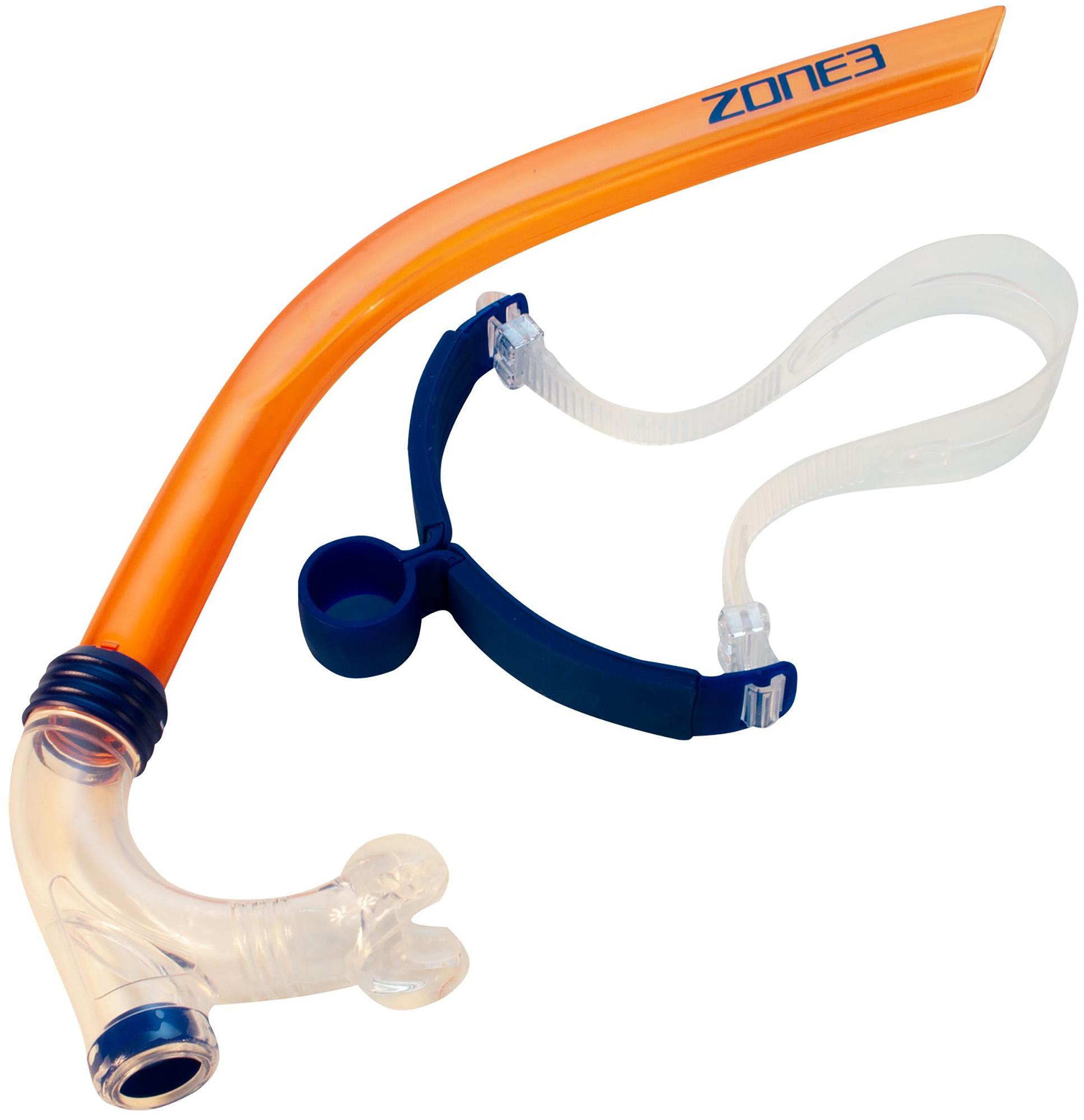 Zone3 Front Facing Swim Drill Snorkel - Orange/grey