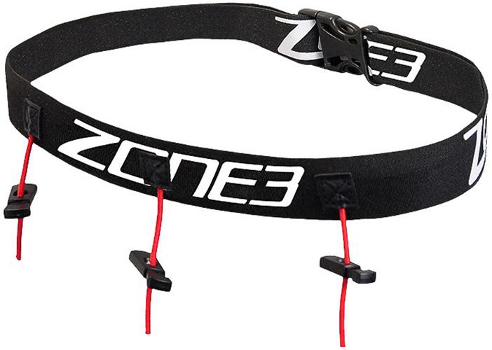 Zone3 Kids Triathlon Race Number Belt - Black/white/red
