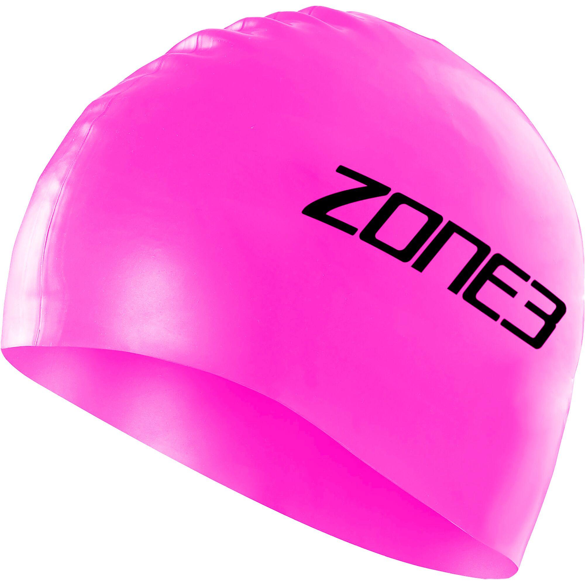 Zone3 Silicone Swimming Cap - Hi Vis Pink