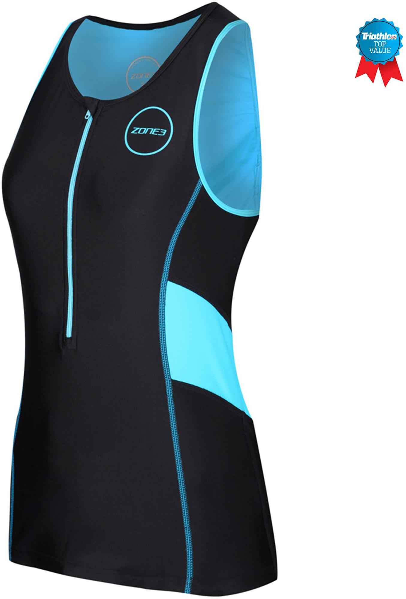Zone3 Womens Activate Tri Top - Black/turquoise