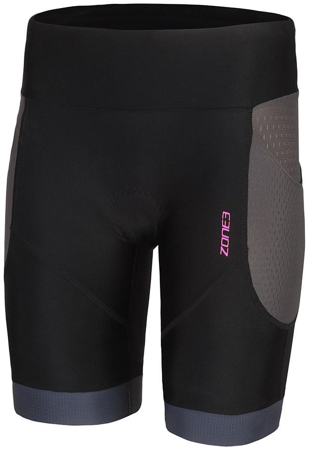 Zone3 Womens Aquaflo Plus Shorts - Black/grey/neon Pink