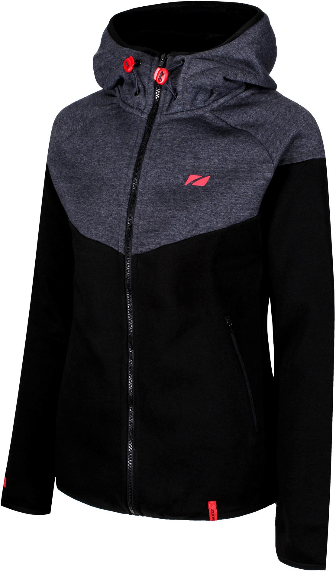 Zone3 Womens Cotton Casual Hoodie - Black/grey/coral