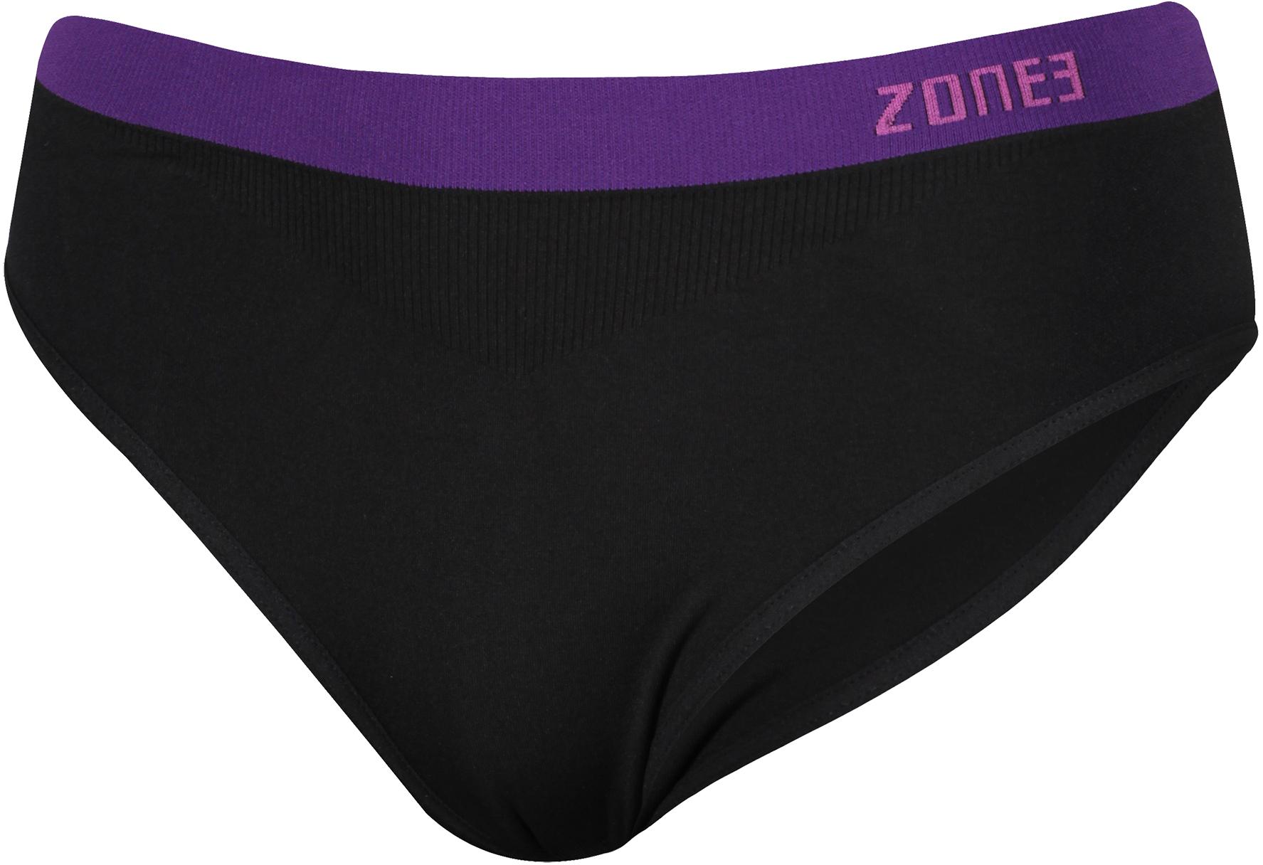 Zone3 Womens Seamless Briefs - Black/purple