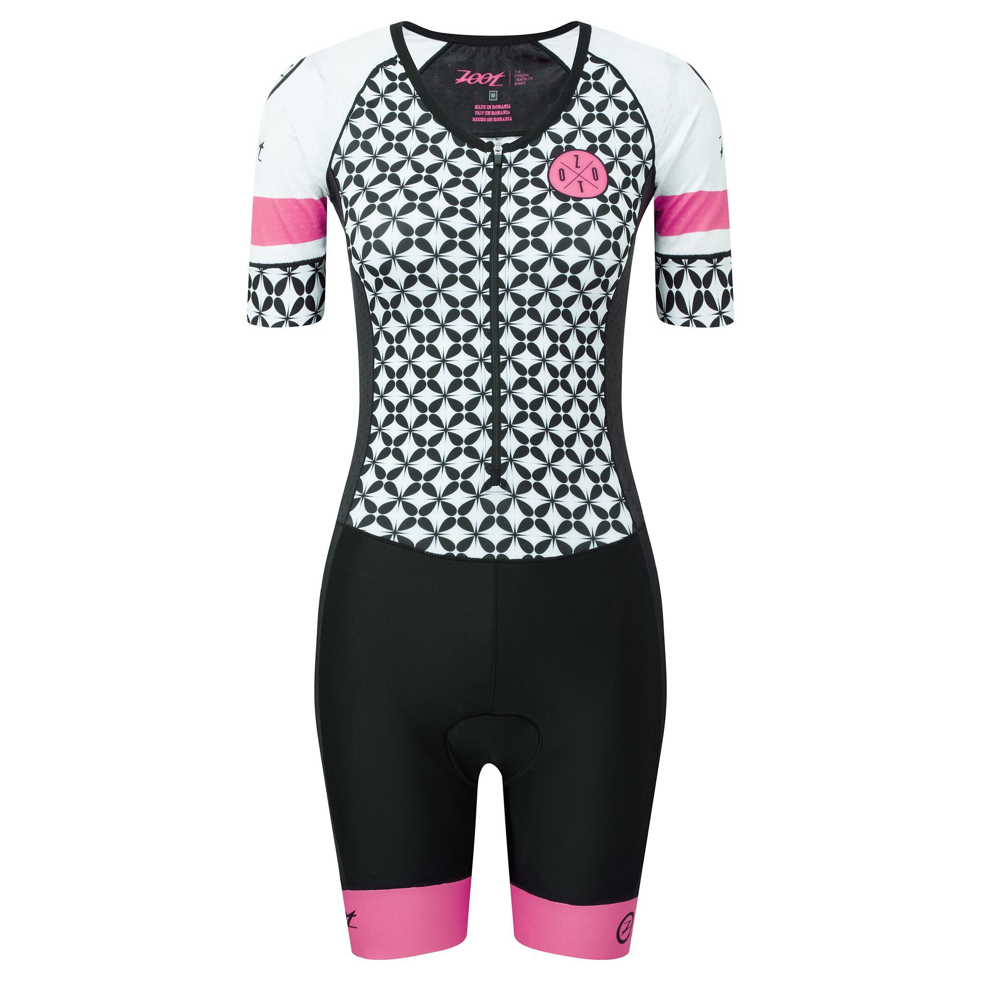 Zoot Womens Bolt Short Sleeve Trisuit - Black/white/pink