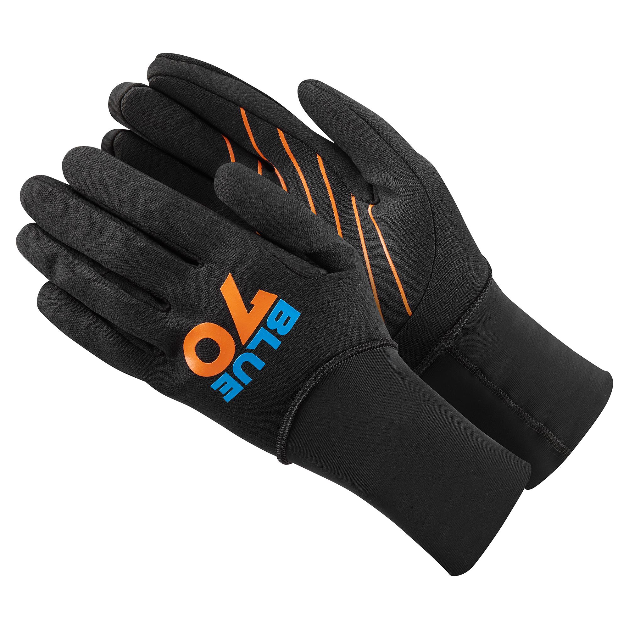 Blueseventy Neoprene Swim Gloves - Black/blue/orange