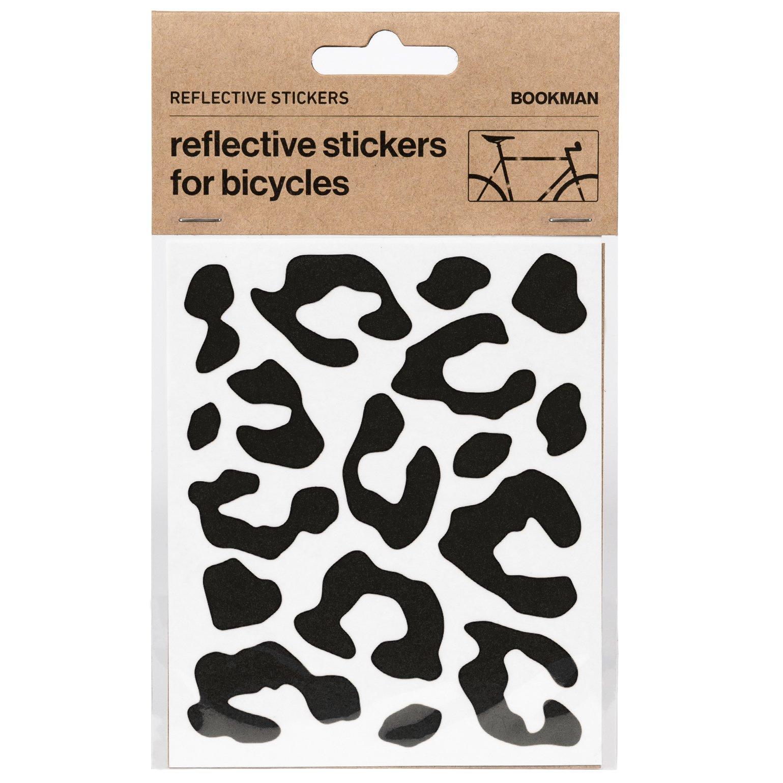 Bookman Reflective Leopard Print Stickers - Black