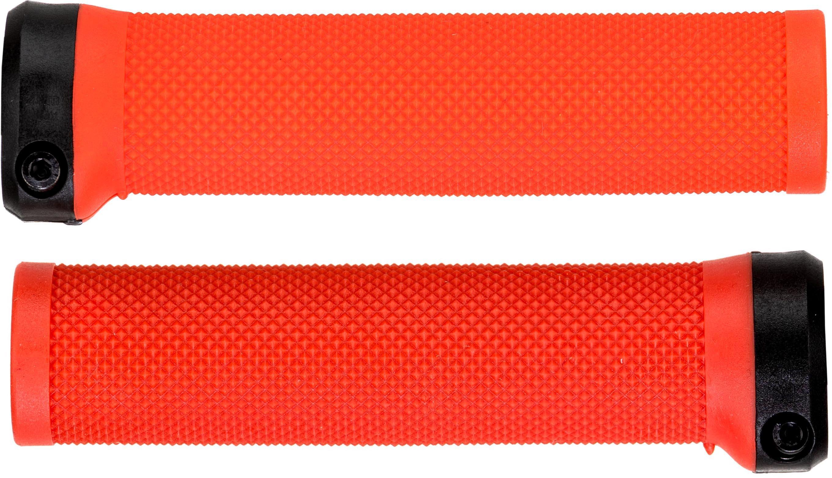 Brand-x Knurled Lock On Handlebar Grips - Red