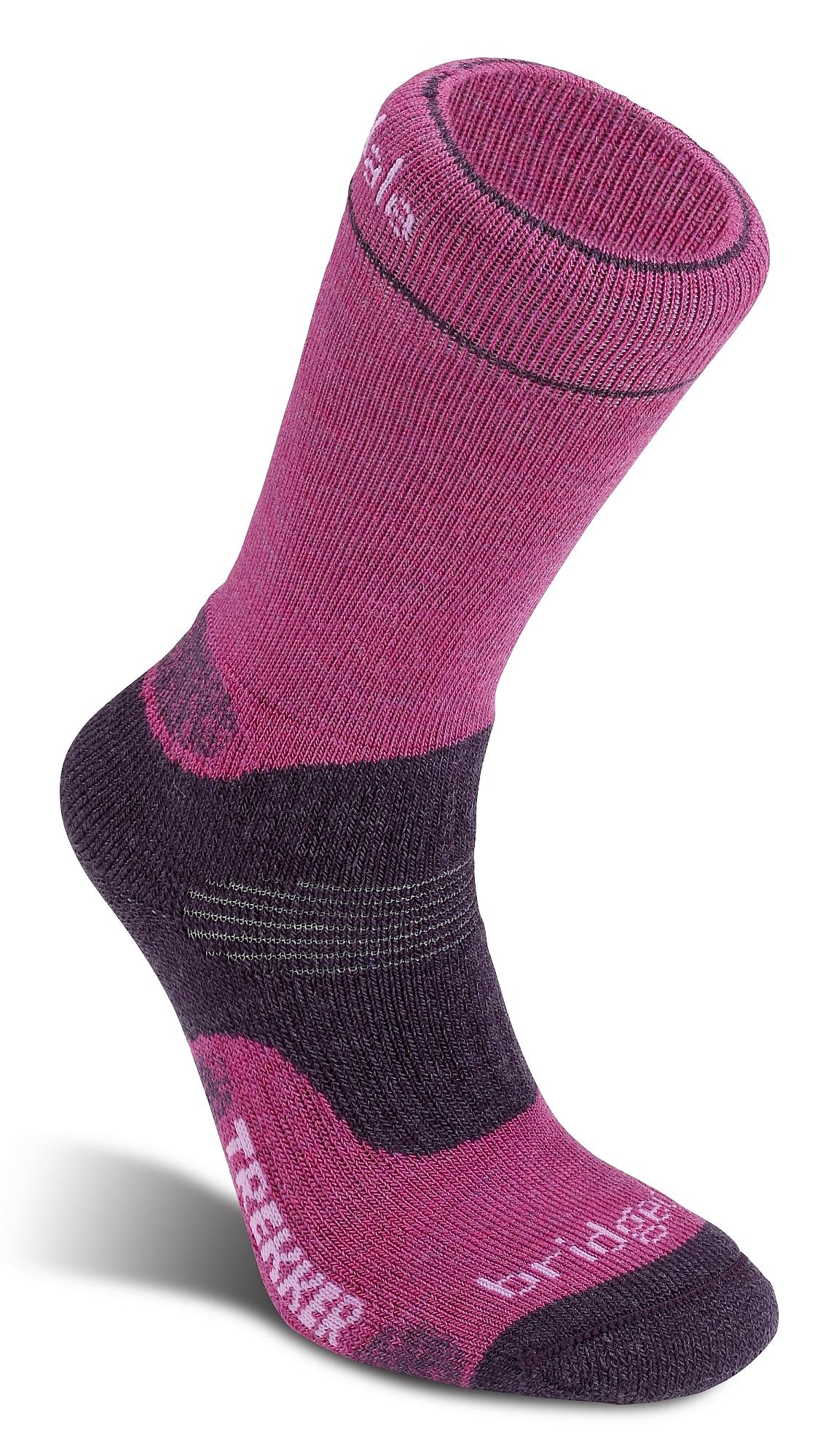 Bridgedale Womens Hike Midweight Merino Boot Socks - Grey/raspberry