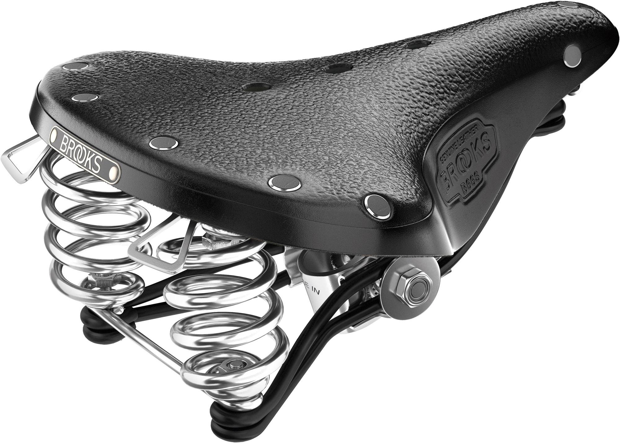 Brooks England B66 Short Bike Saddle With Steel Rails - Black/chrome
