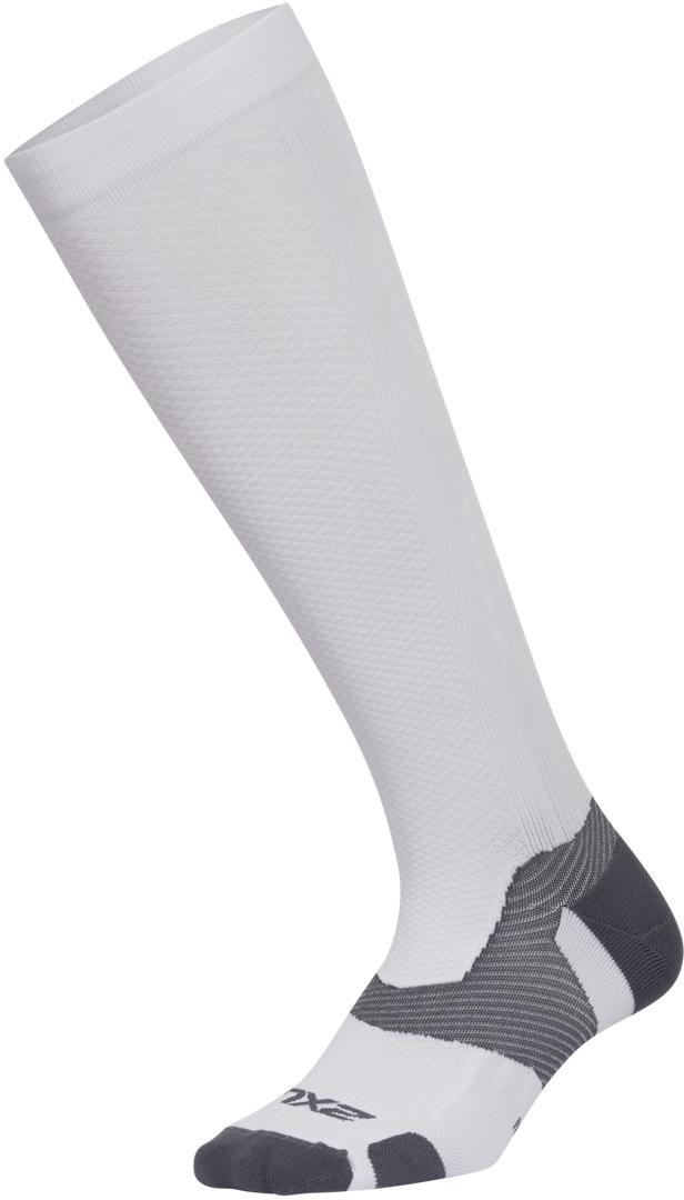 2xu Vectr Light Cushion Full Length Compression Socks - White/grey