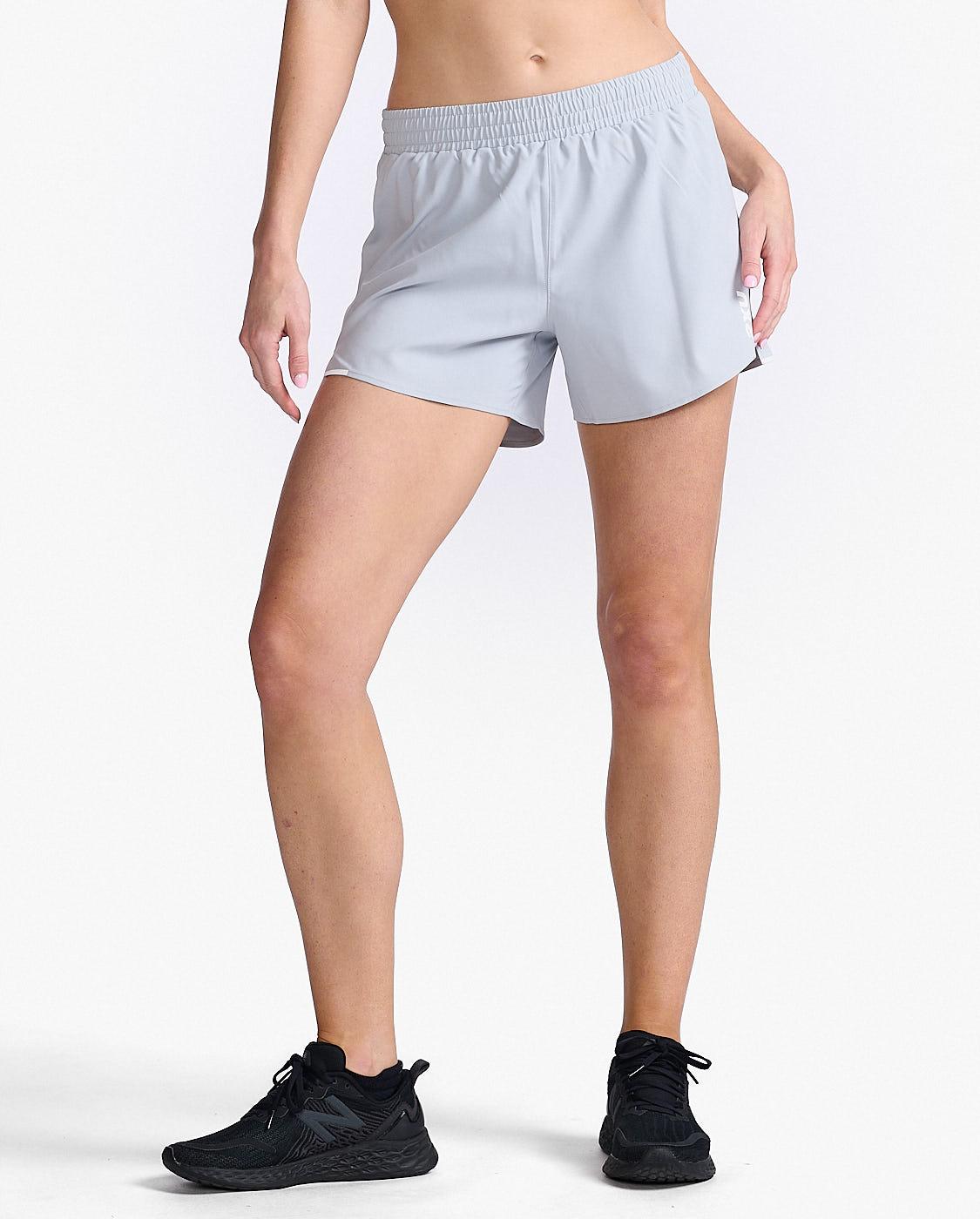 2xu Womens Aero 5 Inch Shorts - Harbor Mist/white Reflective