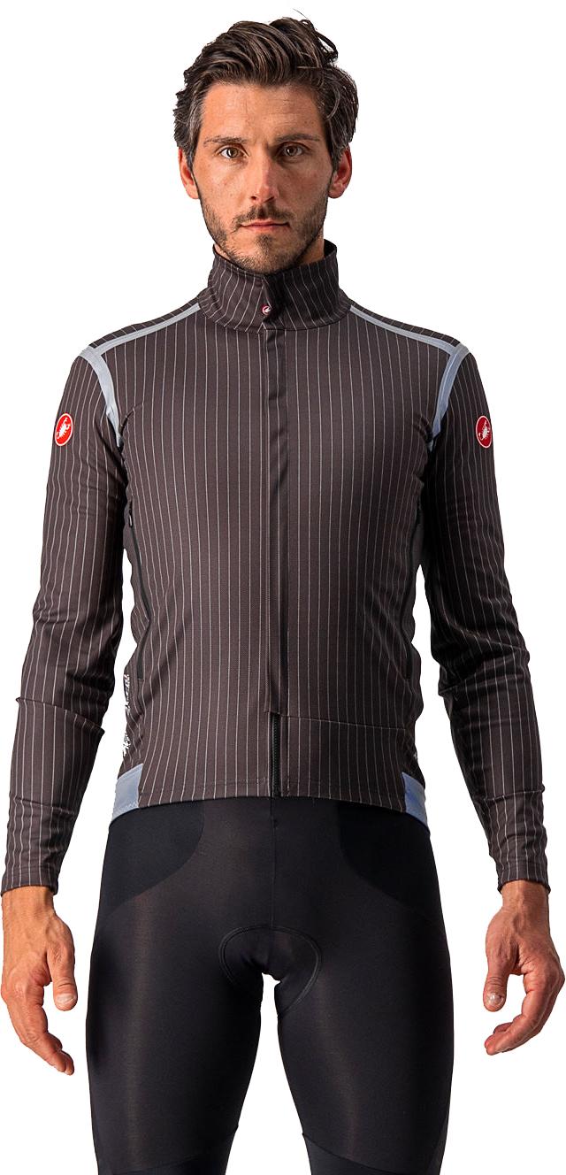 Castelli Perfetto Ros Pinstripe Long Sleeve Jacket - Charcoal/pinstripe