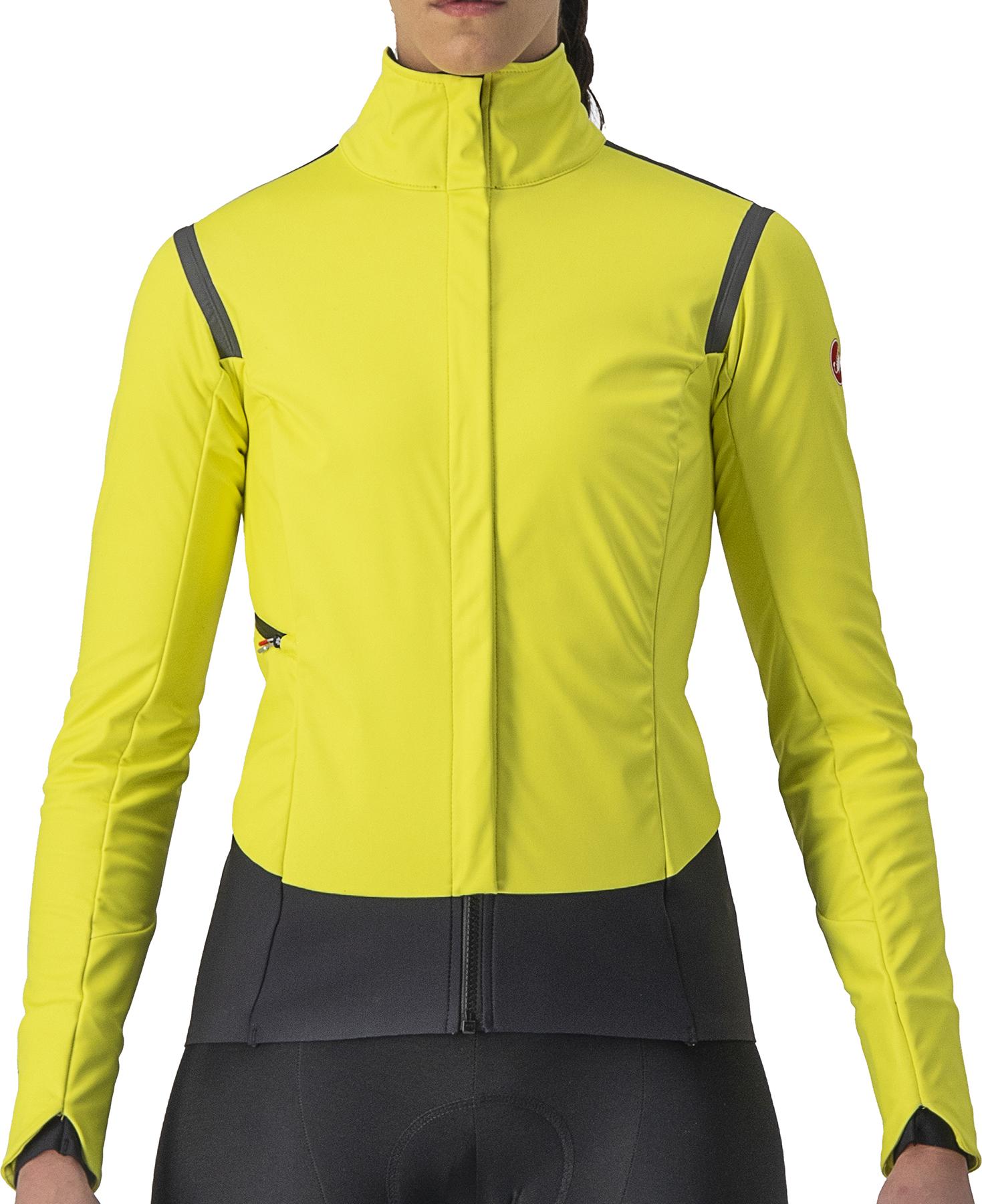 Castelli Womens Alpha Ros 2 Jacket - Lime Light Fluorescent/dark Grey