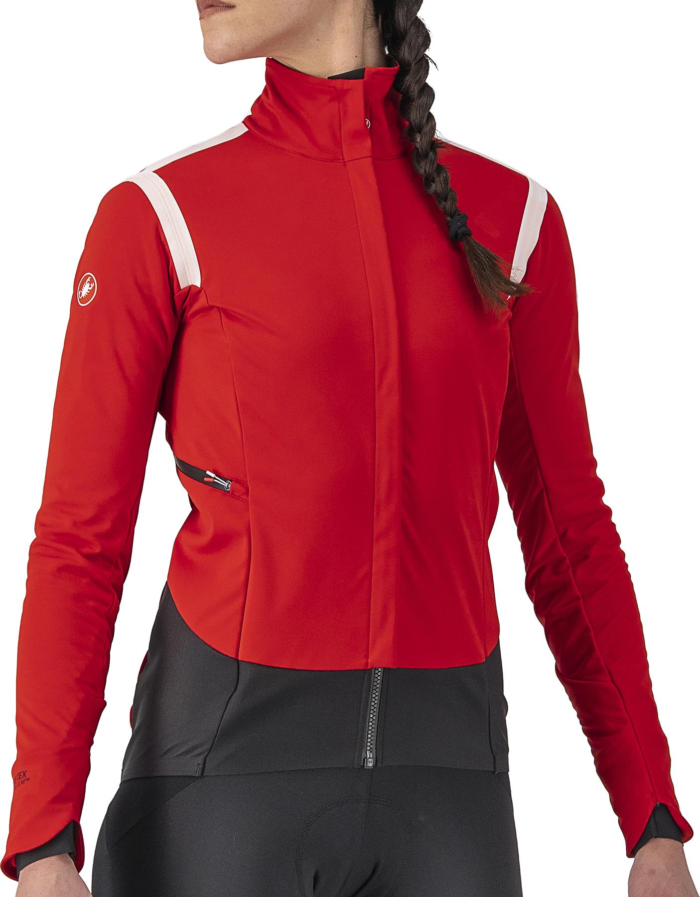 Castelli Womens Alpha Ros 2 Jacket - Red/white/silver Grey