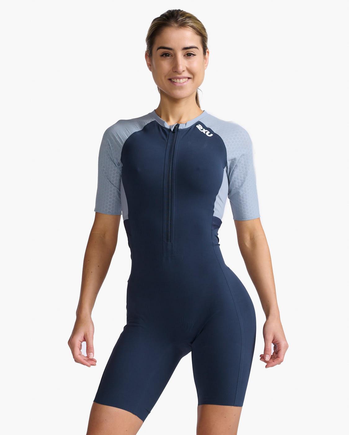 2xu Womens Compression Light Speed Sleeved Trisuit - Outerspace/white
