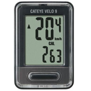 Cateye Velo 9 Wired Cycle Computer - Grey