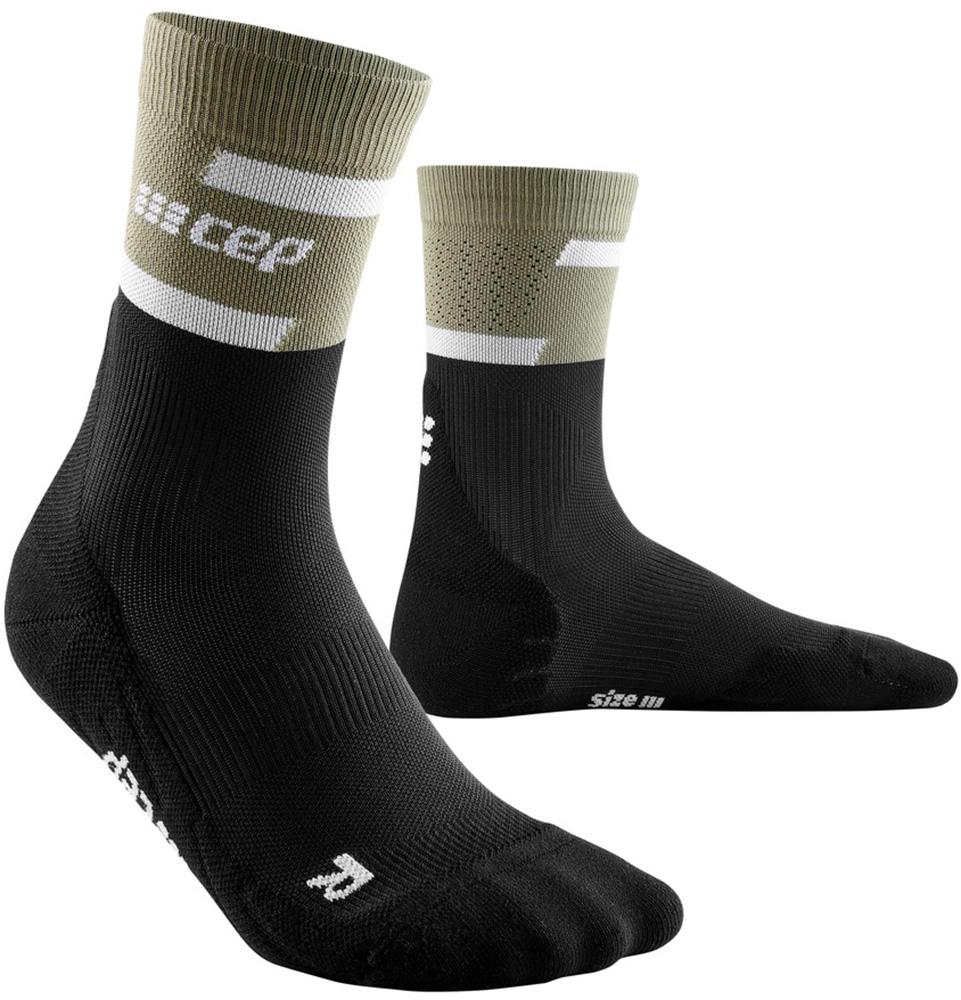 Cep Run Compression Mid Cut Socks - Olive/black