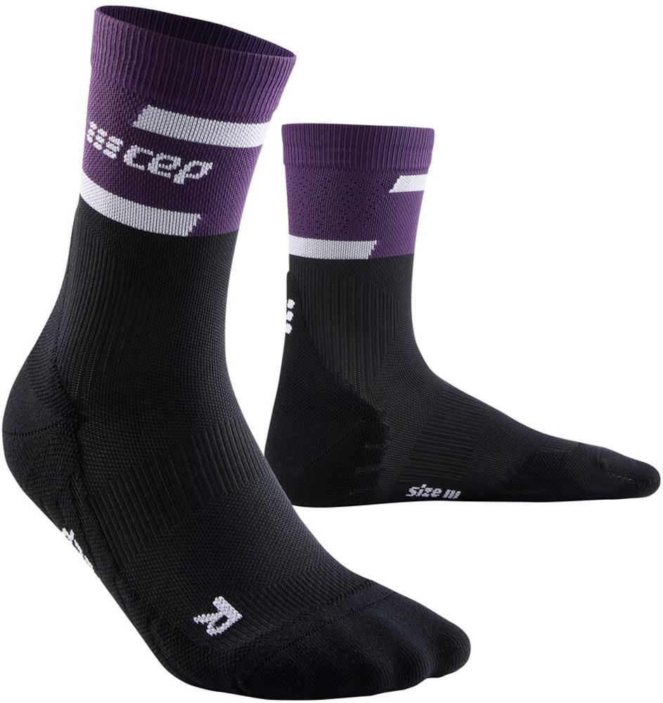 Cep Womens Run Compression Mid Cut Socks - Violet/black