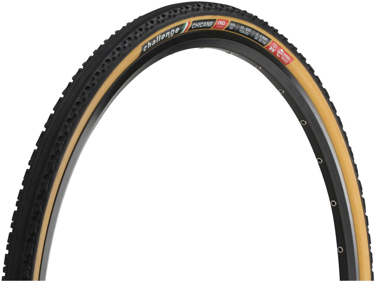Challenge Chicane Xs 33 Open Tubular Cyclocross Tyre - Black/tan Wall